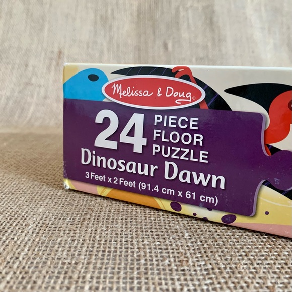 MELISSA & DOUG 24 Jumbo Piece Floor Puzzle Dinosaur Dawn 2’ x 3’ Ages 3+ - Picture 6 of 7